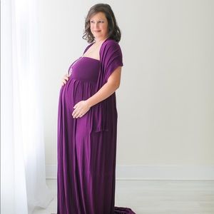 OS Deep Purple Maternity Dress